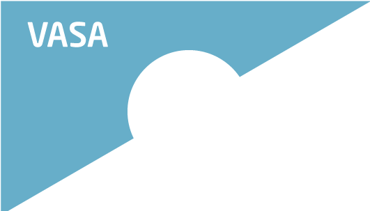 Campus Kungsgården, Vasa,Vi ser de olika allmänna utrymmena, verkstäderna och frisörsalongen PointCut i huvudbyggnaden.