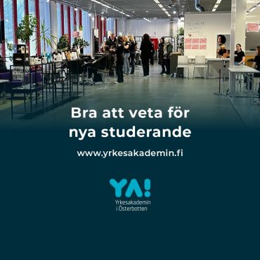 👋 Du som fått studieplats hos oss - se hit! 👋

Kolla informationen för nya studerande på vår hemsida: www.yrkesakademin.fi/nyastuderande , här hittar du information om när studierna börjar på hösten och mycket annat som du behöver veta inför studiestarten.

I vår Studieguide hittar du också mycket matnyttig information som du kan bekanta dig med på förhand, och också under studiernas gång förstås 🙂
www.yrkesakademin.fi/studieguiden

Och sist men inte minst, följ oss på våra sociala medier (Facebook, Instagram, TikTok och Linked In) så hänger du med på vad som händer på YA! 🤩

 

#yaösterbotten #utbildningenfördig