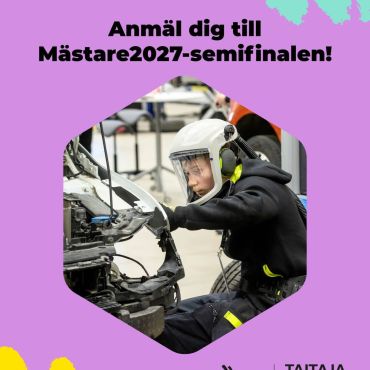 Är du intresserad av att tävla i yrkesskicklighet? 

🟣 Ta kontakt med din lärare eller ansvariga handledare och anmäl dig till Taitaja / Mästare semifinalerna senast 13.11!

🟣 Mästare/Taitaja, dvs FM-tävlingarna i yrkesskicklighet, är det största årligen återkommande evenemanget inom yrkesutbildning som arrangeras i Finland.

🟣 Mästare 2027 semifinalerna arrangeras vid läroanstalter runt om i Finland 1-5.2.2027 och finalen arrangeras i Helsingfors 10-13.5.2027.

➡️ Läs mer om tävlingarna på https://taitaja.fi/sv/

We can. We belong. No limits.

#yaösterbotten #Mästare2027 #Taitaja2027
