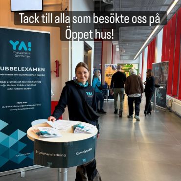 🤩 Tack till alla som kom på Öppet hus på Campus Kungsgården idag! 🤩 Det var kul att träffas! 🤩

#yaösterbotten #öppethus